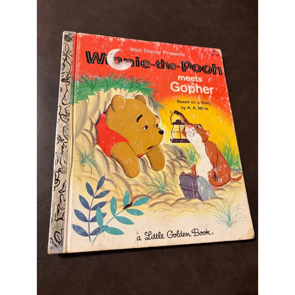 Vintage Winnie-the-Pooh Meets Gopher Little Golden Book Walt Disney 101-32
